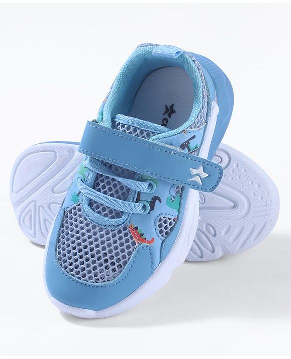 Cute Walk By Babyhug Velcro Closure Sneakers With Lace Detailing - Navy Blue