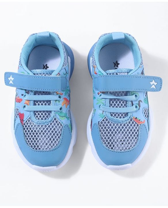 Cute Walk By Babyhug Velcro Closure Sneakers With Lace Detailing - Navy Blue