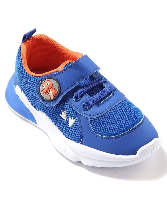 Cute Walk by Babyhug Sneaker with Velcro Closure & Dino Applique - Blue