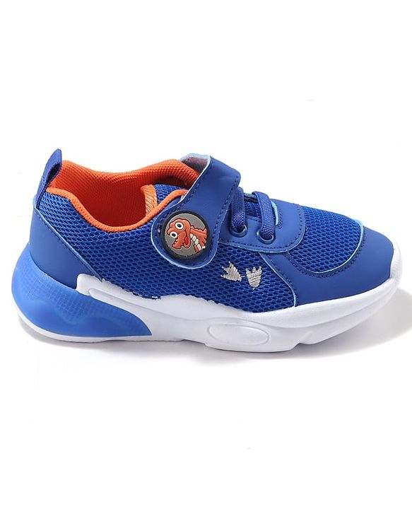 Cute Walk by Babyhug Sneaker with Velcro Closure & Dino Applique - Blue