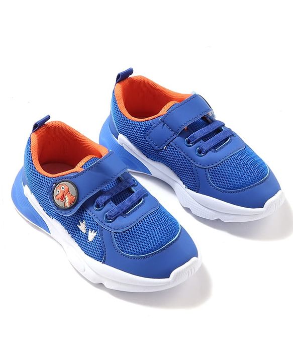 Cute Walk by Babyhug Sneaker with Velcro Closure & Dino Applique - Blue