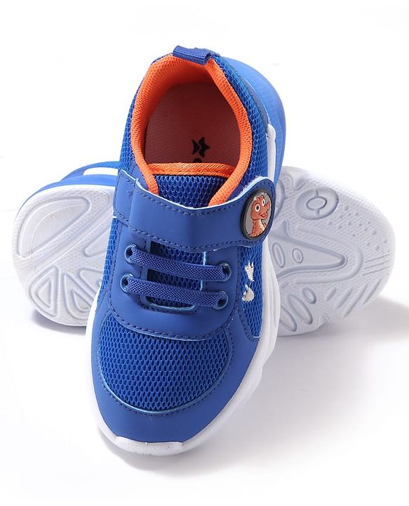 Cute Walk by Babyhug Sneaker with Velcro Closure & Dino Applique - Blue