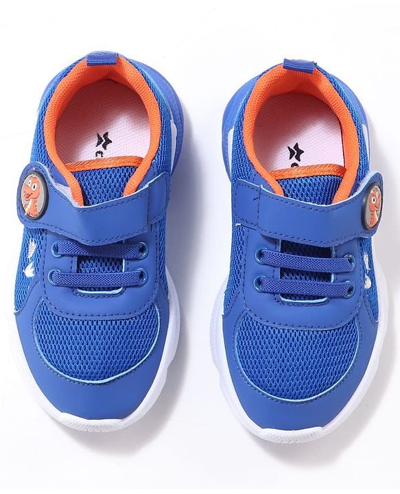Cute Walk by Babyhug Sneaker with Velcro Closure & Dino Applique - Blue