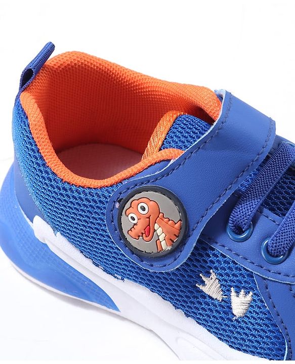 Cute Walk by Babyhug Sneaker with Velcro Closure & Dino Applique - Blue