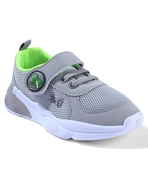 Cute Walk by Babyhug Sneaker with Velcro Closure & Dino Applique - Blue