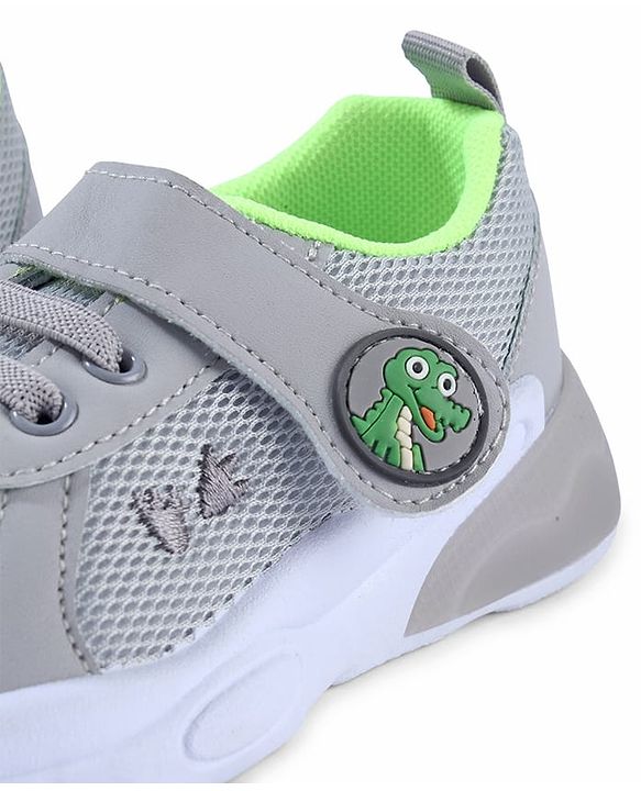 Cute Walk by Babyhug Sneaker with Velcro Closure & Dino Applique - Blue