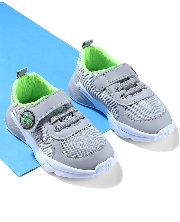 Cute Walk by Babyhug Sneaker with Velcro Closure & Dino Applique - Blue