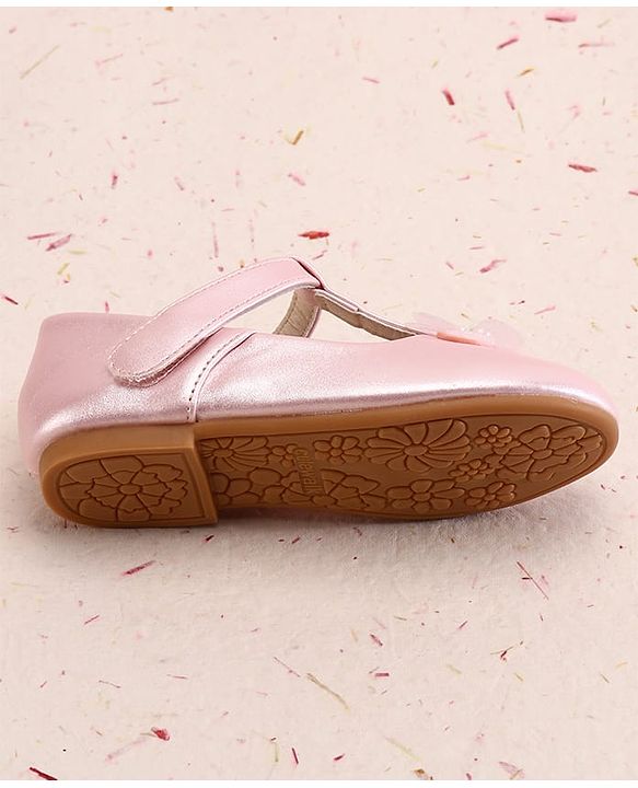 Cute Walk by Babyhug Ballerina With Velcro Closure and Floral Applique - Silver