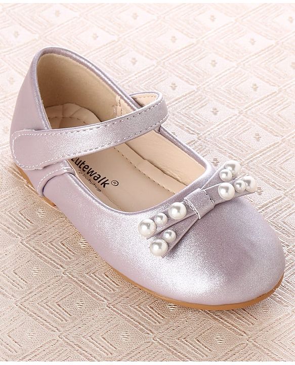 Cute Walk by Babyhug Ballerina With Velcro Closure and Bow Applique - Purple