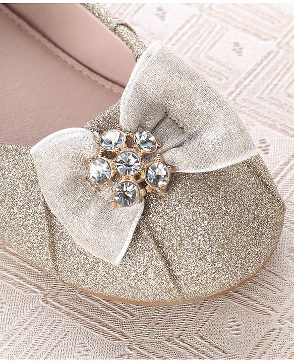 Cute Walk by Babyhug Velcro Closure Ballerina With Bow Applique - Silver
