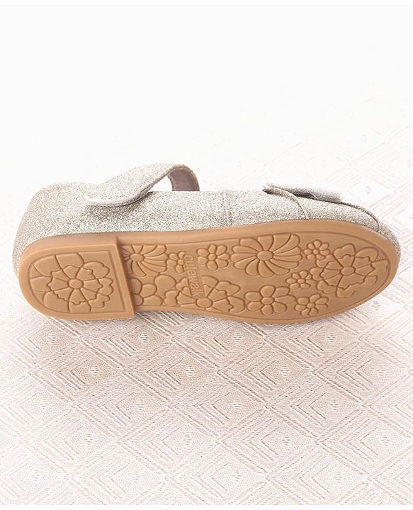 Cute Walk by Babyhug Velcro Closure Ballerina With Bow Applique - Silver