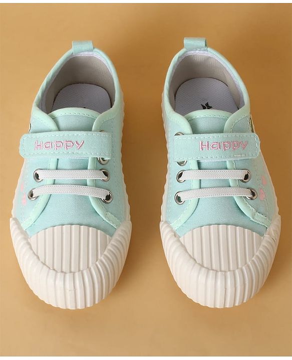 Cute Walk by Babyhug Casual Shoes with Velcro Closure & Dino Print - Light Green