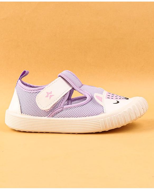 Cute Walk by Babyhug Casual Shoes with Velcro Closure & Animal Print - Purple