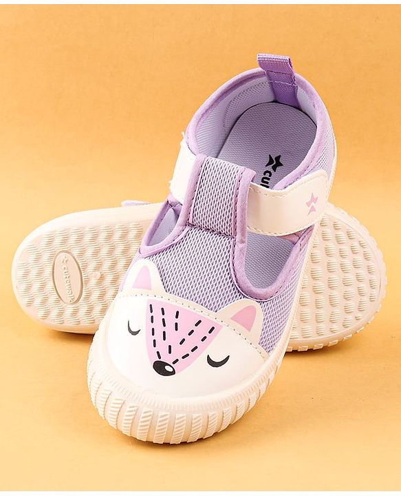 Cute Walk by Babyhug Casual Shoes with Velcro Closure & Animal Print - Purple