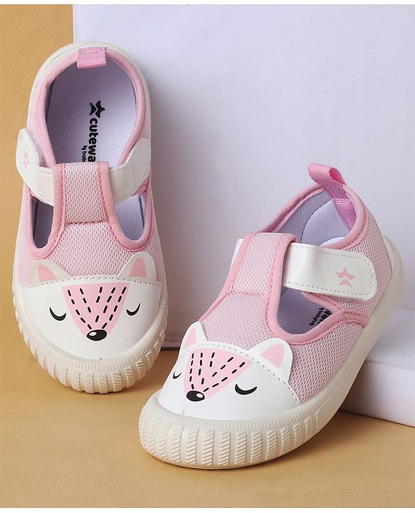 Cute Walk by Babyhug Casual Shoes with Velcro Closure & Animal Print - Purple