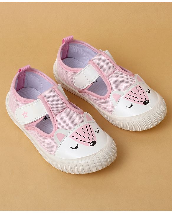 Cute Walk by Babyhug Casual Shoes with Velcro Closure & Animal Print - Purple