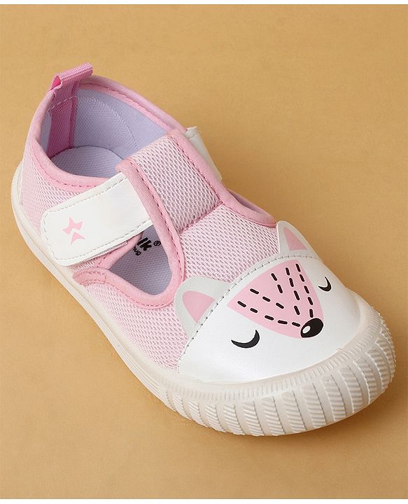Cute Walk by Babyhug Casual Shoes with Velcro Closure & Animal Print - Purple