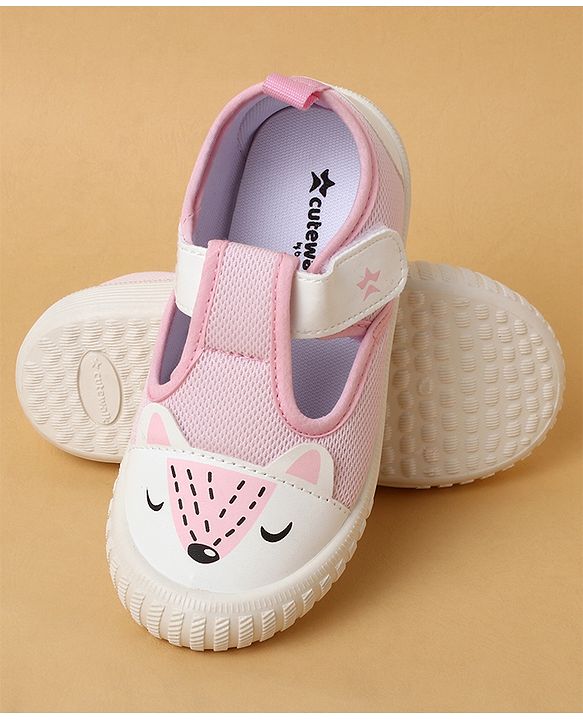Cute Walk by Babyhug Casual Shoes with Velcro Closure & Animal Print - Purple
