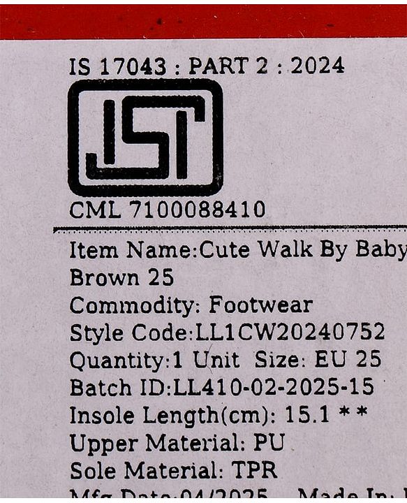 Cute Walk by Babyhug Slip On Loafers With Applique - Brown