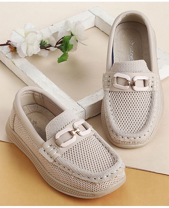 Cute Walk by Babyhug Slip On Solid Loafers - Beige