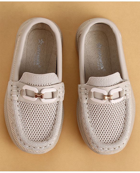 Cute Walk by Babyhug Slip On Solid Loafers - Beige