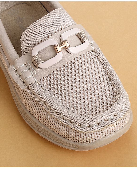 Cute Walk by Babyhug Slip On Solid Loafers - Beige