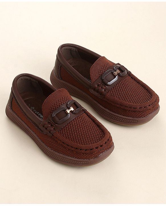 Cute Walk by Babyhug Slip On Solid Loafers - Brown