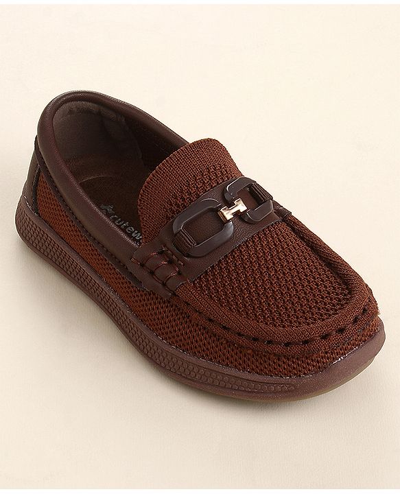 Cute Walk by Babyhug Slip On Solid Loafers - Brown