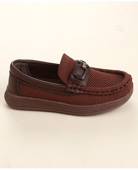 Cute Walk by Babyhug Slip On Solid Loafers - Brown