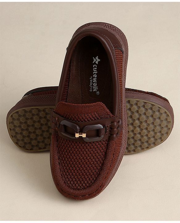 Cute Walk by Babyhug Slip On Solid Loafers - Brown