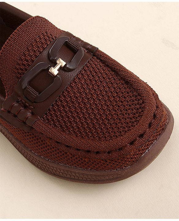 Cute Walk by Babyhug Slip On Solid Loafers - Brown