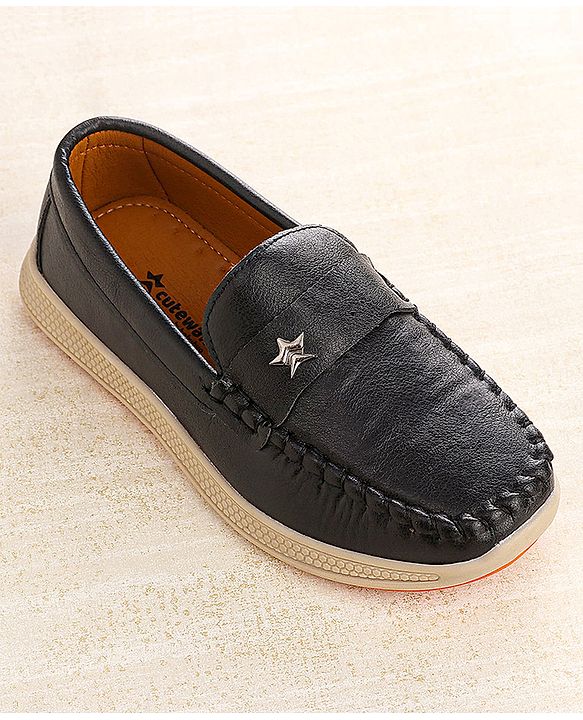 Cute Walk by Babyhug Slip On Solid Loafers - Black