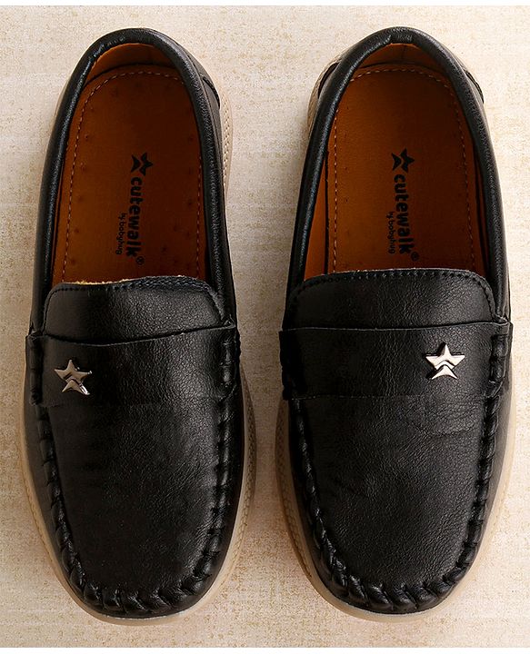Cute Walk by Babyhug Slip On Solid Loafers - Black