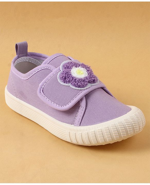 Cute Walk by Babyhug Casual Shoes with Floral Applique & Velcro Closure - Dark Pink