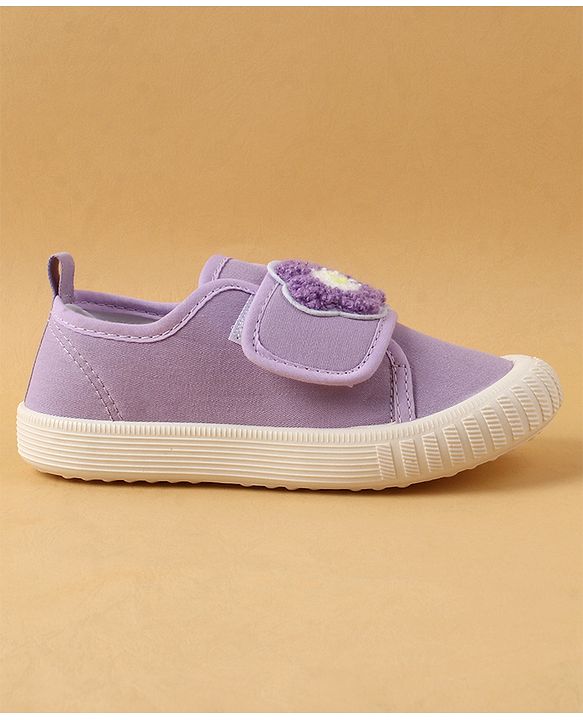 Cute Walk by Babyhug Casual Shoes with Floral Applique & Velcro Closure - Dark Pink