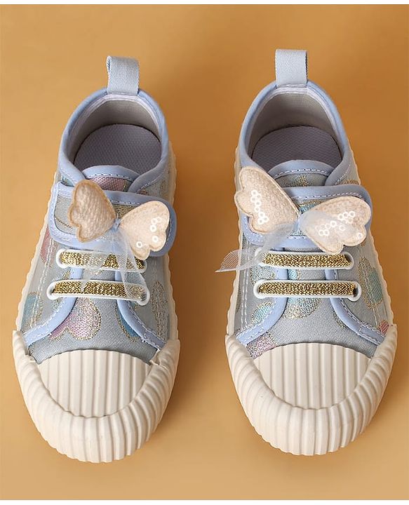 Cute Walk by Babyhug Casual Shoes with Velcro Closure Butterfly Applique- Pink