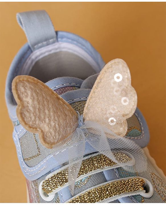 Cute Walk by Babyhug Casual Shoes with Velcro Closure Butterfly Applique- Pink