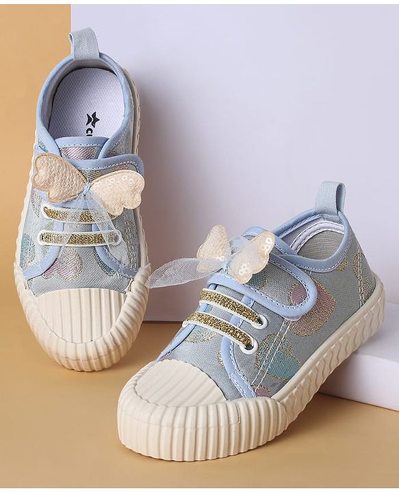 Cute Walk by Babyhug Casual Shoes with Velcro Closure Butterfly Applique- Pink