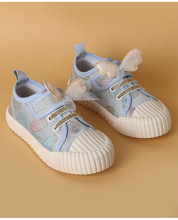 Cute Walk by Babyhug Casual Shoes with Velcro Closure Butterfly Applique- Pink