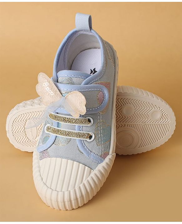 Cute Walk by Babyhug Casual Shoes with Velcro Closure Butterfly Applique- Pink