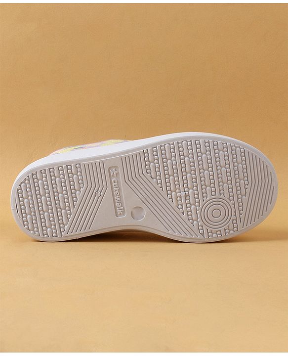Cute Walk by Babyhug Slip On Casual Shoes with Bow Applique & Lemon Print - Purple