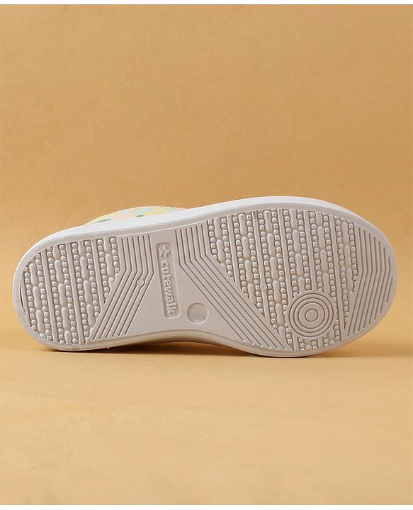 Cute Walk by Babyhug Slip On Casual Shoes with Bow Applique & Lemon Print - Pink