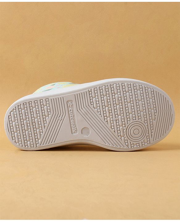 Cute Walk by Babyhug Slip On Casual Shoes with Bow Applique & Lemon Print - Purple