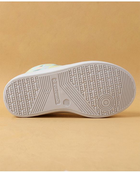 Cute Walk by Babyhug Slip On Casual Shoes with Bow Applique & Lemon Print - Purple