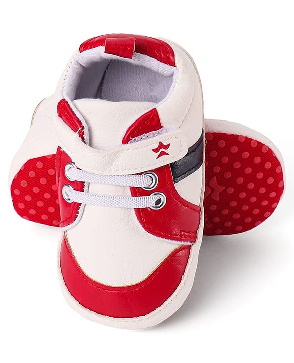Cute Walk by Babyhug Booties with Velcro Closure - Red