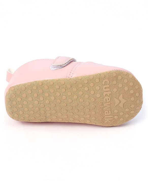 Cute Walk by Babyhug Velcro Closure Booties with Bow Applique -  Pink