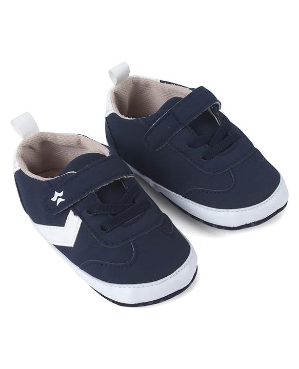 Cute Walk by Babyhug Booties with Velcro Closure & Tape Detailing - Navy Blue