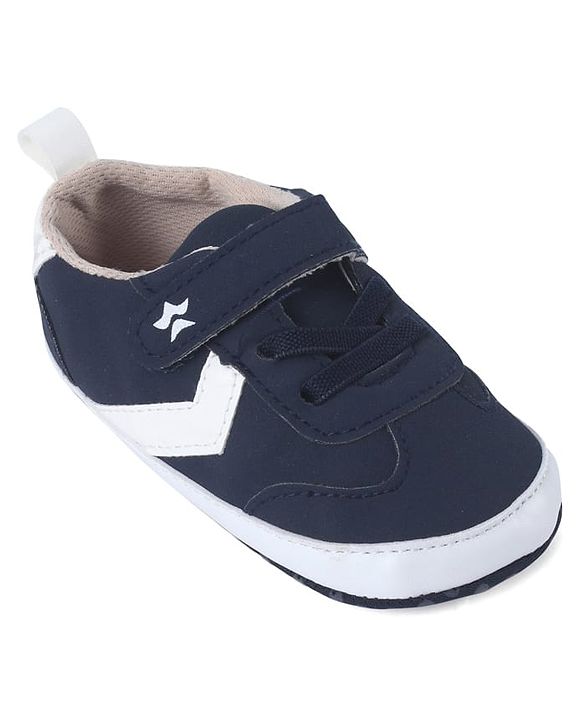 Cute Walk by Babyhug Booties with Velcro Closure & Tape Detailing - Navy Blue