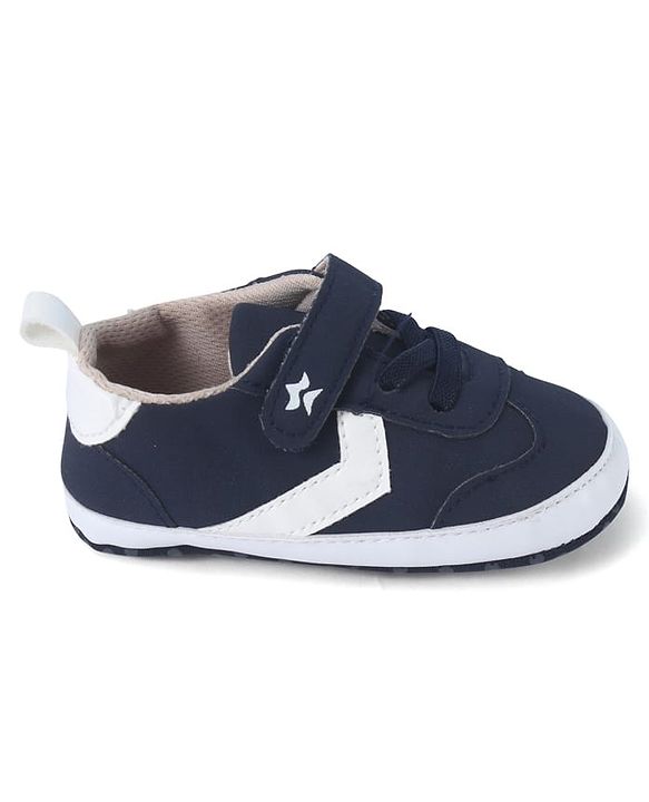 Cute Walk by Babyhug Booties with Velcro Closure & Tape Detailing - Navy Blue