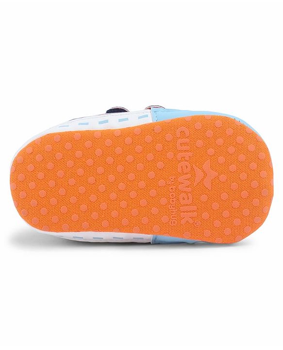 Cute Walk by Babyhug Velcro Closure Booties With Vehicle Print - Navy Blue